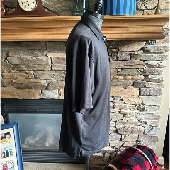 FOOTJOY Golf ⛳️ Men’s Black w Stripe Placket Performance Golf Shirt - Size LARGE - Picture 8 of 14